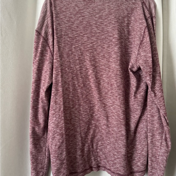 Lucky Brand LS Heathered Red Button Henley - Picture 3 of 3